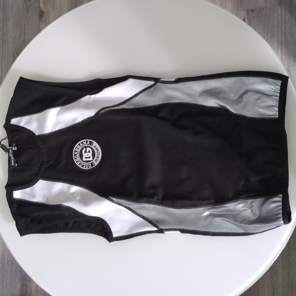 Dolce & Gabbana tank top athletic black silver mens xs